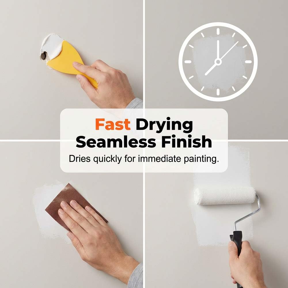 Drywall Repair Kit, Wall Mending Agent with Scraper, Wall Mending Agent Large Hole Drywall Patch, Wall Surface Hole Fill Quick and Easy Solution, Plaster Wall Repair (1 Pcs)