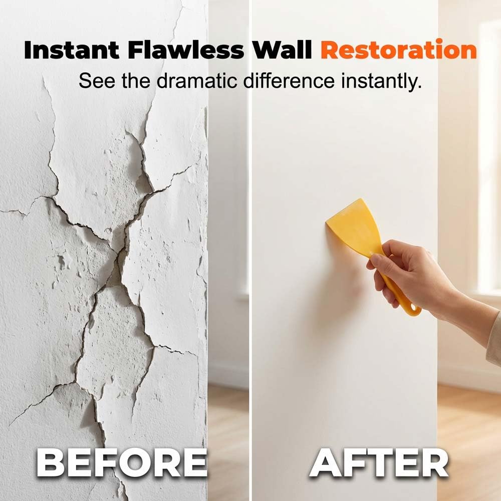 Drywall Repair Kit, Wall Mending Agent with Scraper, Wall Mending Agent Large Hole Drywall Patch, Wall Surface Hole Fill Quick and Easy Solution, Plaster Wall Repair (1 Pcs)