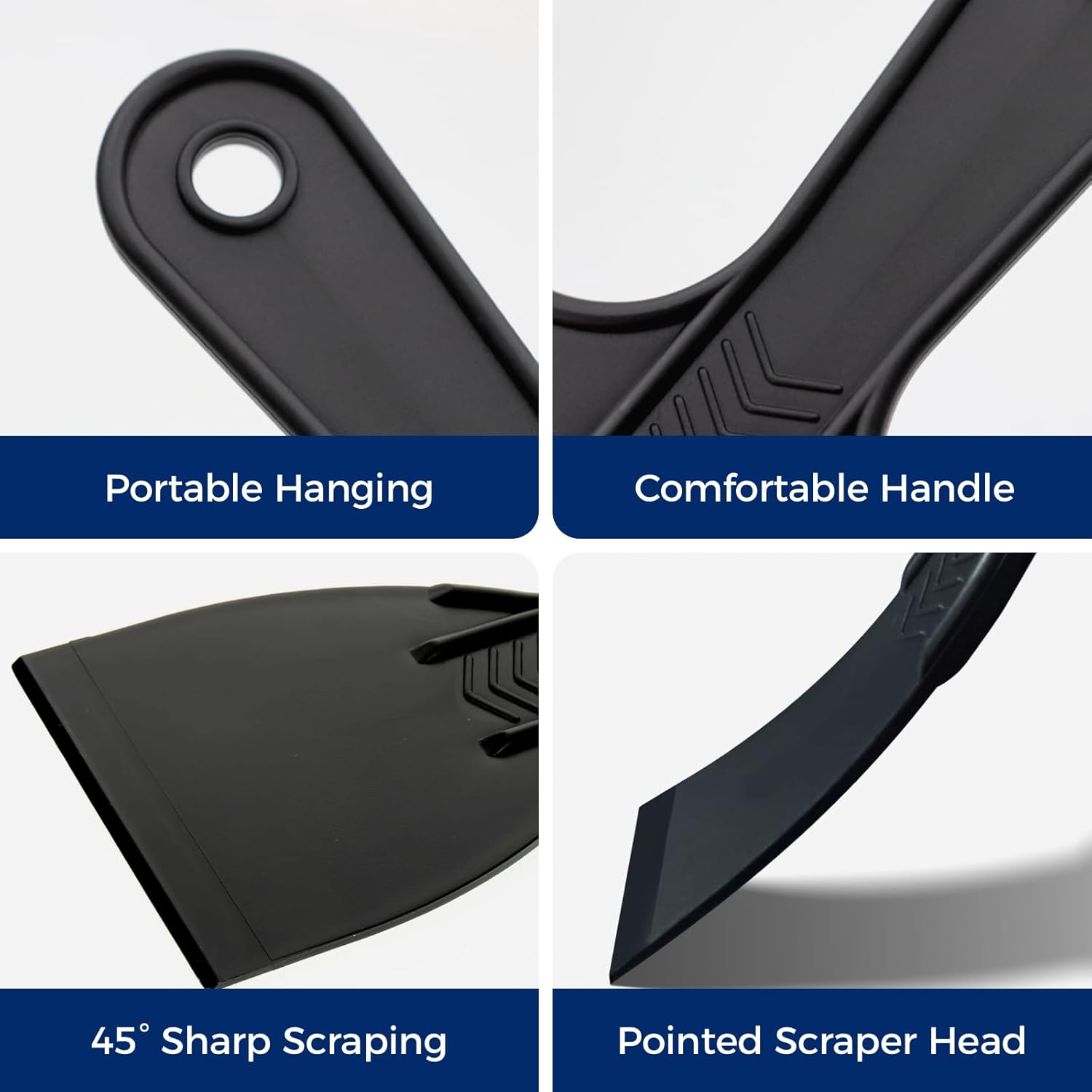 2 Inch Plastic Putty Knives Set, 6Pcs Plastic Putty Filler Knife & Scrapers Tool Non Scratch, Spackle Knife Scraper Tool for Wall Repair, Wallpaper Paint Removal