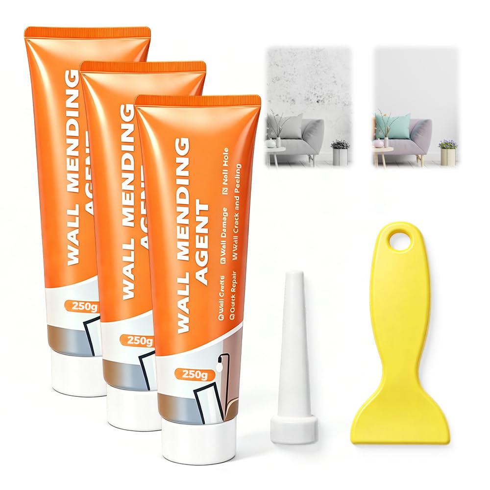 Efficient Drywall Repair Kit with Scraper, 2026 Upgrade Drywall Repair Kit, Wall Mending Agent,Wall Spackle with Scraper, Wall Surface Hole Fill Quick and Easy Solution (3pcs)