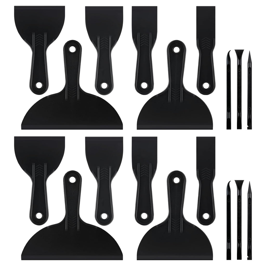 2 Inch Plastic Putty Knives Set, 6Pcs Plastic Putty Filler Knife & Scrapers Tool Non Scratch, Spackle Knife Scraper Tool for Wall Repair, Wallpaper Paint Removal