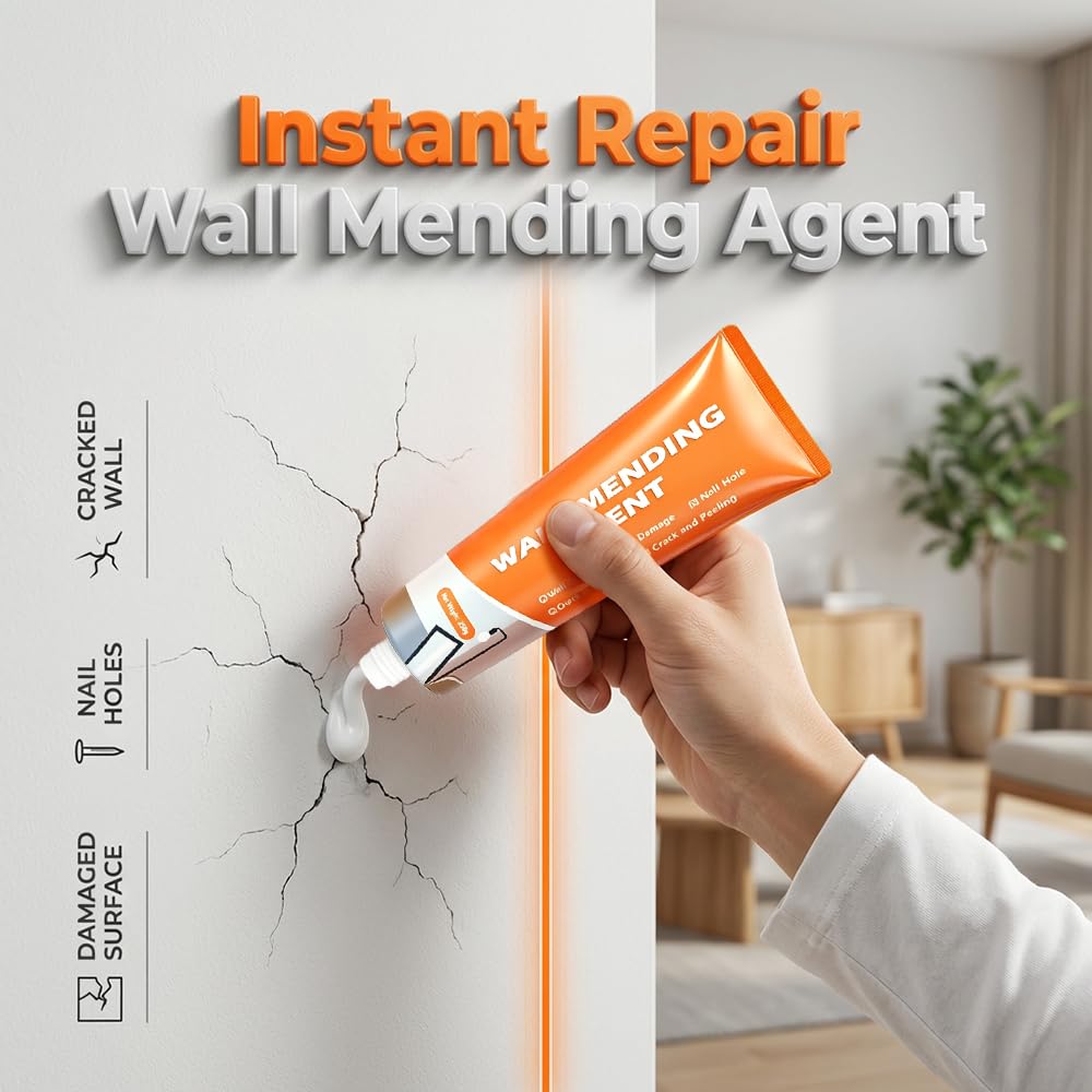 Efficient Drywall Repair Kit with Scraper, 2026 Upgrade Drywall Repair Kit, Wall Mending Agent,Wall Spackle with Scraper, Wall Surface Hole Fill Quick and Easy Solution (3pcs)
