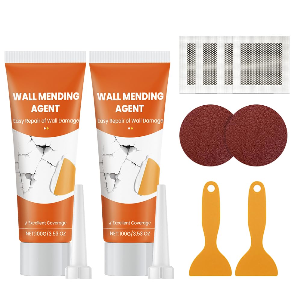 Drywall Repair Kit, Wall Mending Agent with Scraper, Wall Mending Agent Large Hole Drywall Patch, Wall Surface Hole Fill Quick and Easy Solution, Plaster Wall Repair (1 Pcs)
