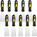 10 PCS 2 Inch Putty Knife Stainless Steel Spackle Knives Paint Scraper No Rusting Flexible Metal Scraper Tools for Repairing Drywall Applying Putty Removing Wallpaper Mud Plaster Scraping
