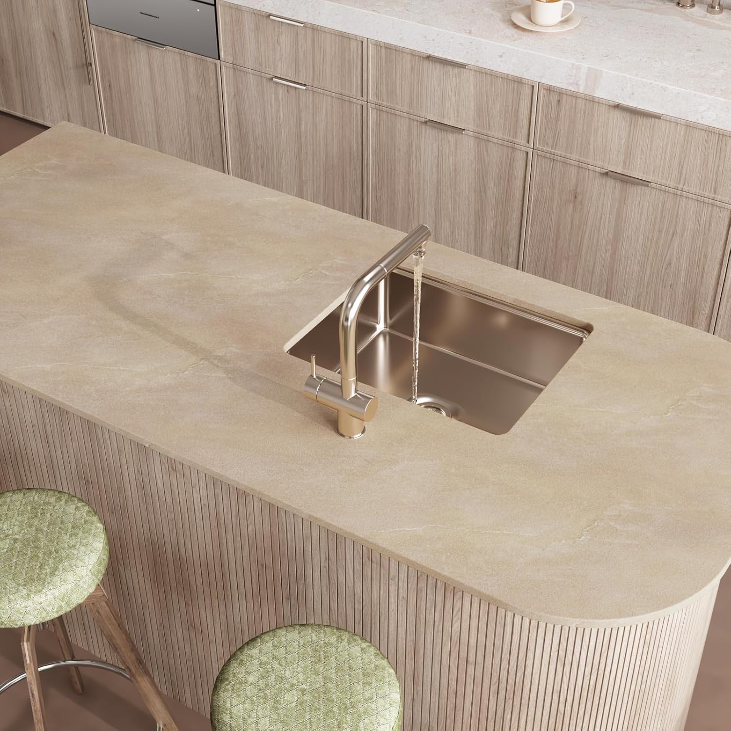 15.7''x315'' Khaki Light Beige Marble Contact Paper for Countertops Thick Kitchen Granite Contact Paper Waterproof Peel and Stick Renter Friendly Wallpaper for Countertops Bathroom Cabinet