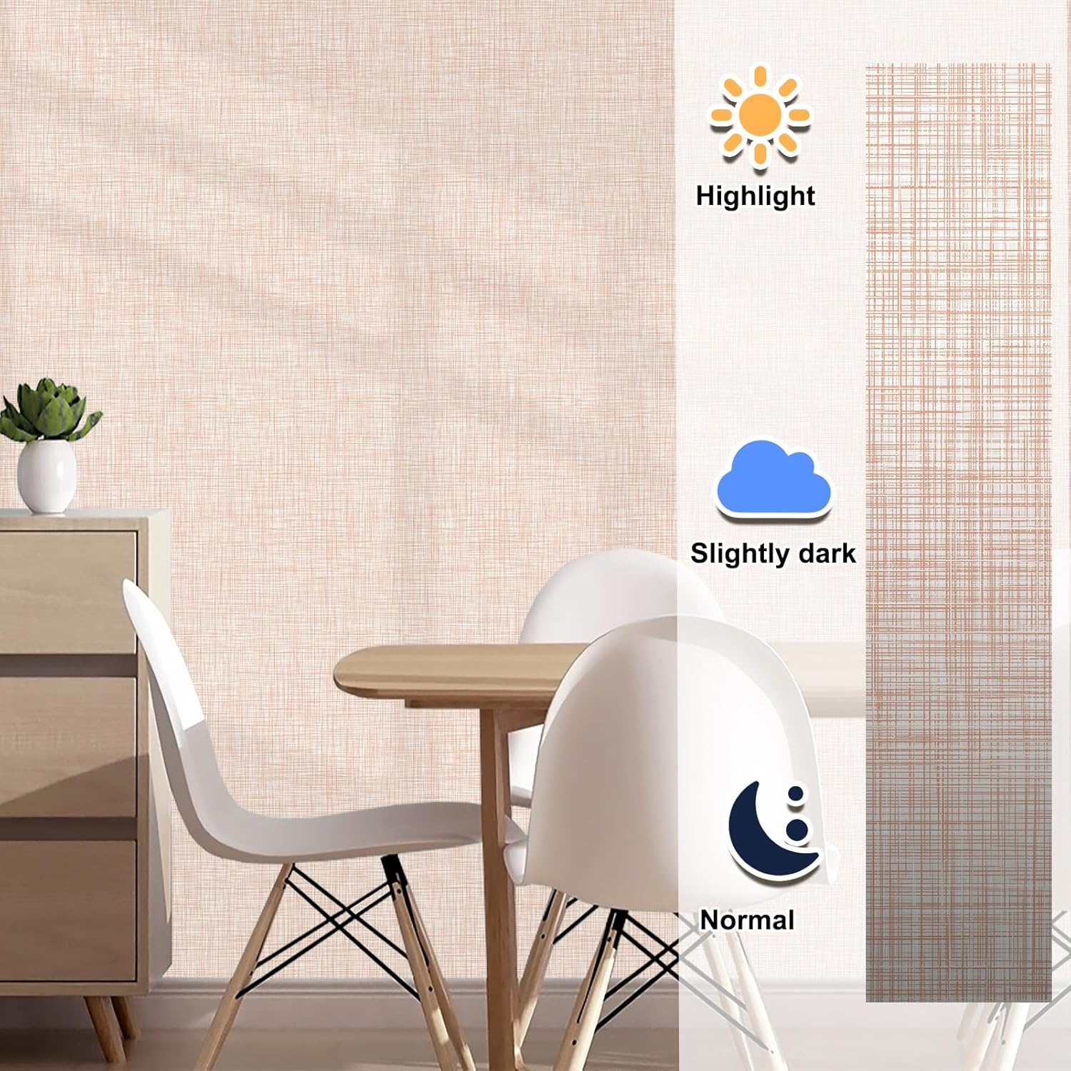 Amiya Beige Peel and Stick Wallpaper Faux Grasscloth Textured Self Adhesive Vinyl Contact Paper Fabric Linen Removable Waterproof Wall Paper for Cabinets Furniture Drawers 17.3"x120"